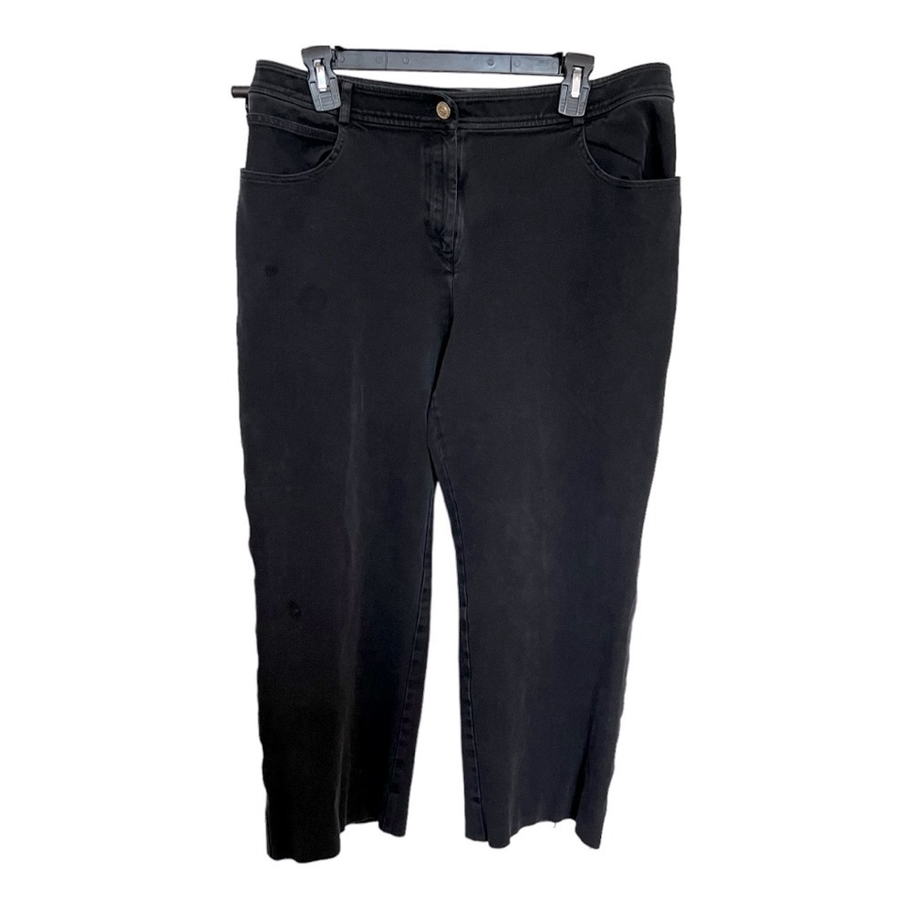 St. John Sport Jeans Women's 14 Straight Leg Five Pockets High Rise Black flawed